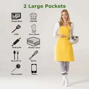 TOSHE Kitchen Apron - Waterdrop Resistant, Adjustable, Stylish & Practical