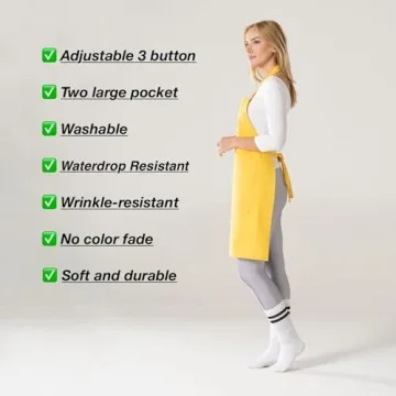 TOSHE Kitchen Apron - Waterdrop Resistant, Adjustable, Stylish & Practical