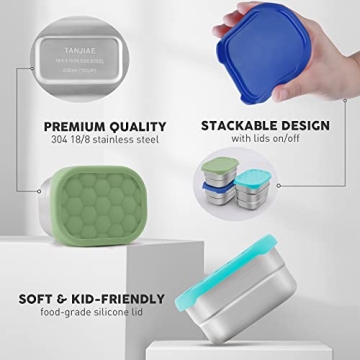 Stainless Steel Snack Containers Kids Leak-Proof Eco-Friendly