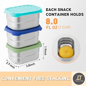 Stainless Steel Snack Containers Kids Leak-Proof Eco-Friendly