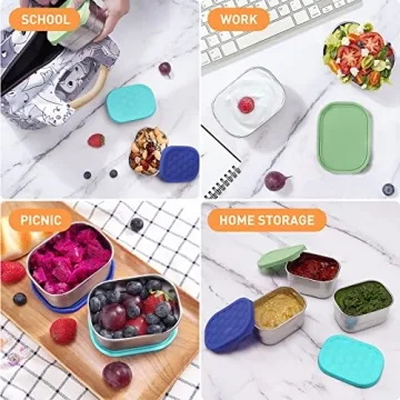 Stainless Steel Snack Containers Kids Leak-Proof Eco-Friendly