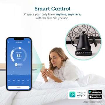 COSORI Electric Gooseneck Kettle Smart Bluetooth with Variable Temperature Control, Pour Over Coffee...