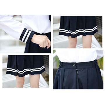 Japanese School Uniform Sailor Blue Skirt with Socks Set
