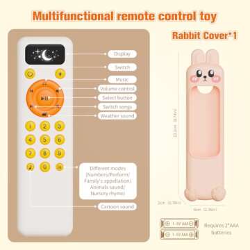 Jovow Baby TV Remote Toy Set,Realistic Play TV Remote Control with Adjustable Music Sound,Infant Early Learning Baby Toys,Toddlers Musical Toy Remote for 18+ Months Boys Girls Gifts.