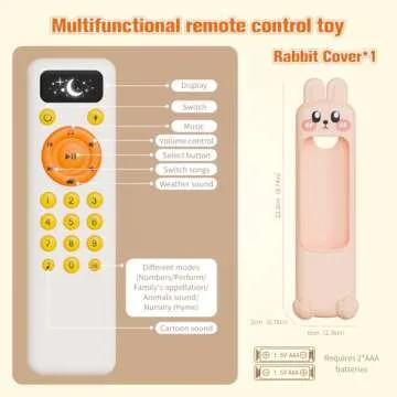 Jovow Baby TV Remote Toy Set,Realistic Play TV Remote Control with Adjustable Music Sound,Infant Early Learning Baby Toys,Toddlers Musical Toy Remote for 18+ Months Boys Girls Gifts.