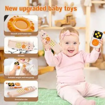 Jovow Baby TV Remote Toy Set,Realistic Play TV Remote Control with Adjustable Music Sound,Infant Early Learning Baby Toys,Toddlers Musical Toy Remote for 18+ Months Boys Girls Gifts.