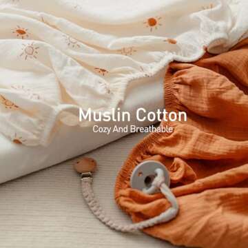 Gllquen Baby Muslin Bassinet Sheets - Breathable Cotton for All