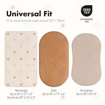 Gllquen Baby Muslin Bassinet Sheets - Breathable Cotton for All