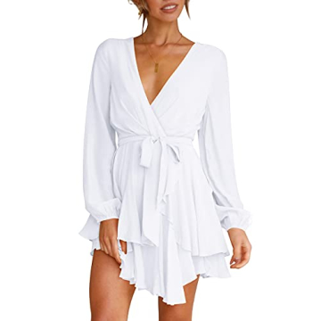 Cosonsen Women's Elegant Deep V-Neck Dress for Any Occasion