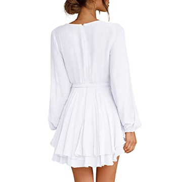 Cosonsen Women's Elegant Deep V-Neck Dress for Any Occasion