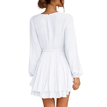 Cosonsen Women's Elegant Deep V-Neck Dress for Any Occasion