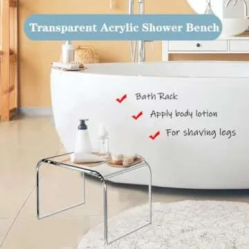 Tmoicer Kids' Step Stool 9'' Acrylic Transparent Step Stool Strong Load 250 Lbs One Step Stool for Bedroom Kitchen Bathroom (No Anti-Slip, 1 pcs)