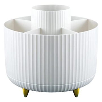 PUCIO Desktop 360° Rotating Pen Holder - Large Capacity Organizer for Cosmetics and Stationery