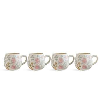 Dorotea Hand Painted Coffee and Tea Mugs Set of 4 - 16oz