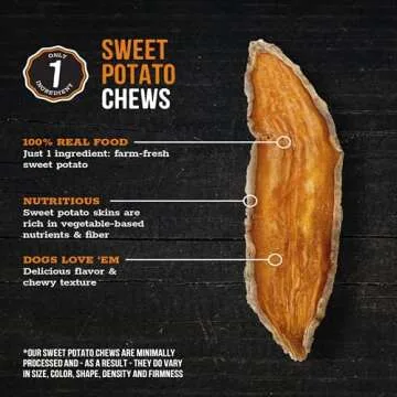 Wholesome Pride Sweet Potato Chews All-Natural Single Ingredient Dog Treats, 32 oz