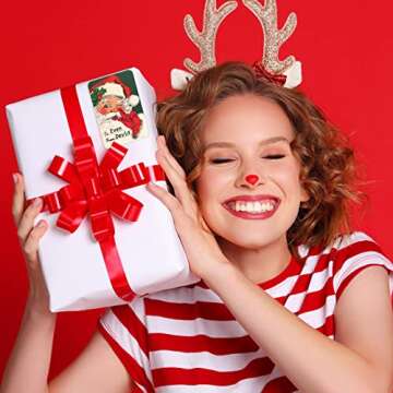 500 PCS Vintage Christmas Gift Tags Stickers Xmas Labels Merry Christmas Decals Claus Name Tag Stickers for Christmas Festival Decorative Presents Labels Decals Wrapping Party Favors Decorations