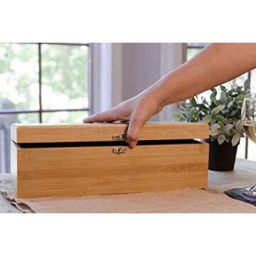 Case Elegance Wooden Wine Box Set | Premium Single Bottle Gift Case with Hinged Lid & Secure Clasp | Bamboo Wine Case with Tools Set | Perfect for Wine Lovers, Birthdays, Housewarmings & Anniversaries