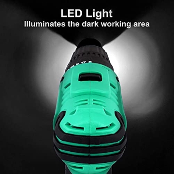 COMOWARE 20V Cordless Drill Set with 34pcs Bits Fast Charger