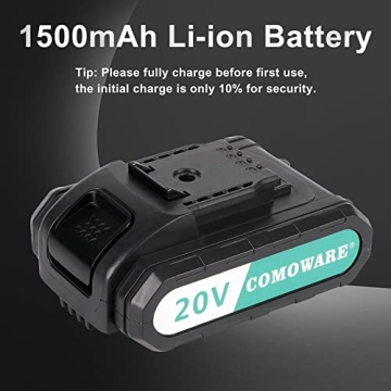 COMOWARE 20V Cordless Drill Set with 34pcs Bits Fast Charger