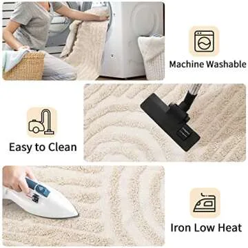 Nymphia Boho Runner Rug 2x6 - Beige Hallway Rug Runner Washable Woven Tufted Rugs with Tassels for Kitchen Bathroom Bedroom Living Room Decor