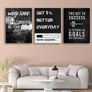 Inspirational Quotes Canvas Wall Art Motivational Canvas Wall Painting Office Wall Decor Inspiration...