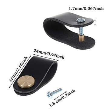 VIDELLY 6 Pieces Leather Pulls for Drawer, Handmade Leather Drawer Pulls Cabinet Dresser Door Handle...