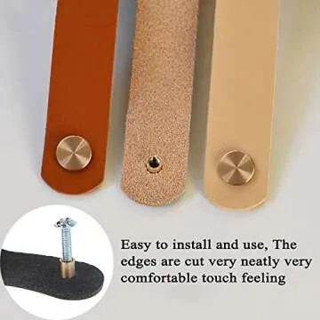 VIDELLY Handmade Leather Drawer Pulls Set - Stylish Handles