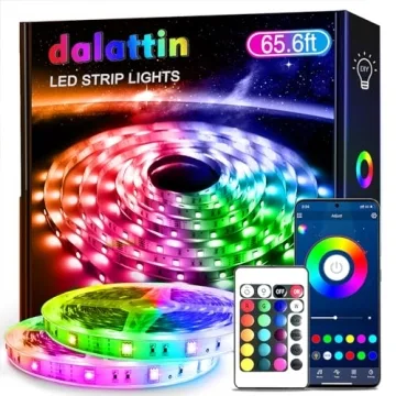 Dalattin Led Strip Lights 65.6ft RGB 5050 Color Changing Led Lights for Bedroom Music Sync Smart App...