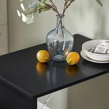 Haotian Murphy Desk Wall-Mounted Table Folding Kitchen & Dining Table Floating Desk with Chalkboard Space Saving Fold Up Workstation, Black FWT20-SCH