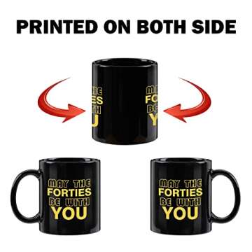 Cabtnca 40th Birthday Gifts Men/Women, May The Forties Be With You Coffee Mug, 40 Year Old Gifts for Men, 40 Birthday Cup, Birthday Gifts for Men, 40th Birthday Gifts for Husband Friends, 11Oz
