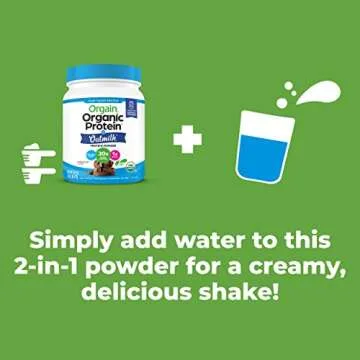 Orgain Organic Vegan Protein Powder + Oat Milk, Chocolate - 20g Plant Based Protein, Gluten Free, No Dairy, Soy or Lactose Ingredients, Low Sugar, Non-GMO, Kosher, For Shakes & Smoothies - 1.05lb