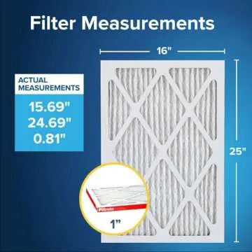 Filtrete 16x25x1 AC Furnace Air Filter, MERV 11, MPR 1000, Micro Allergen Defense, 3-Month Pleated 1...