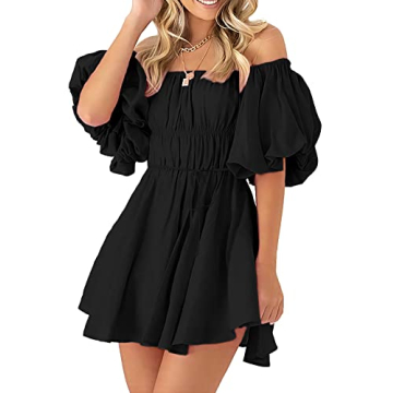 PRETTYGARDEN Women's Off The Shoulder Babydoll Dress - Chic Versatile Summer Fashion