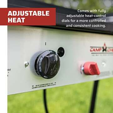 Camp Chef Expedition Two-Burner Stove - Portable Camping Cook Stove for Outdoor Cooking - Comes with Fry Griddle - 14" Accessory Compatible - 448 Sq In Cooking Space