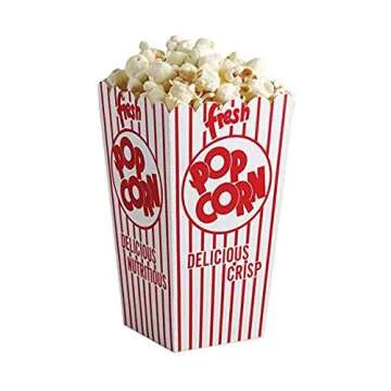 44e Open Top Popcorn Boxes - Perfect for Parties and Movie Nights!