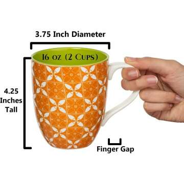 Colorful Modern Porcelain Coffee Mugs Set of 6