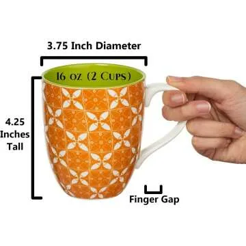 Colorful Modern Porcelain Coffee Mugs Set of 6