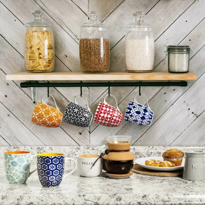 Colorful Modern Porcelain Coffee Mugs Set of 6