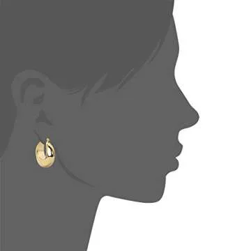 Edforce Chunky Large Hoop Earrings | 14K Gold Plated Style