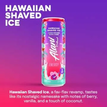 Alani Nu HAWAIIAN SHAVED ICE Sugar Free, Low Calorie Energy Drinks | 200mg Caffeine | Pre Workout Pe...