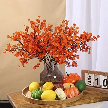 Momkids 6 Pcs Faux Flower Baby's Breath Bouquets for Home