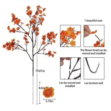 Momkids 6 Pcs Faux Flower Baby's Breath Bouquets for Home