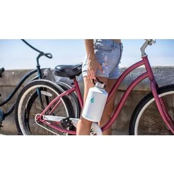 HYDRO CELL Stainless Steel Insulated Water Bottle with Straw - For Cold & Hot Drinks - Metal Vacuum Flask with Screw Cap and Modern Leakproof Sport Thermos for Kids & Adults (White 64oz)