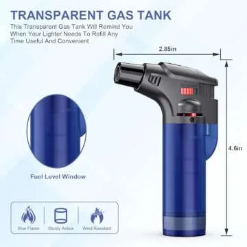Windproof Butane Torch Lighter for BBQs & Camping