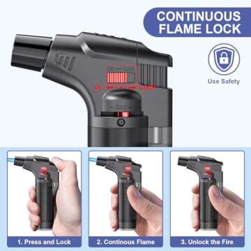 Windproof Butane Torch Lighter for BBQs & Camping