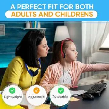 10 Pack Bulk Headphones, Wired Headphones for Kids, Teens, Adults, Affordable On-Ear with 3.5mm Plug, Perfect for Schools, Classrooms, Libraries, Museums, Multipack for Wholesale, Multi Color