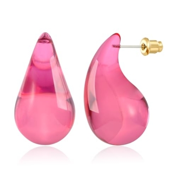 Elegant Pink Waterdrop Earrings by HolidayQbee for Women - Perfect Accessory!