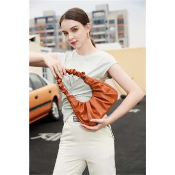 CYHTWSDJ fashionable for Women cute Hobo Tote handbag mini clutch with zipper (Brown)