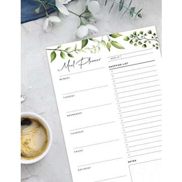 Magnetic Meal Planning Pad for Fridge 52 Undated Tear-off Sheets, 6x9 Inch Meal Planning Notepad for...