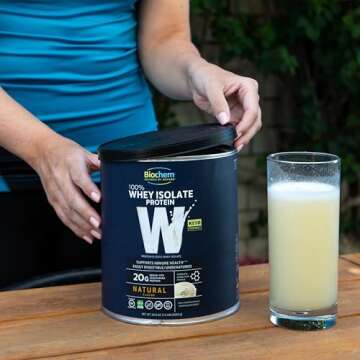 Biochem, Whey Protein Powder, 20g of Protein to Support Muscles and Intense Workouts, Natural, 24.6 oz